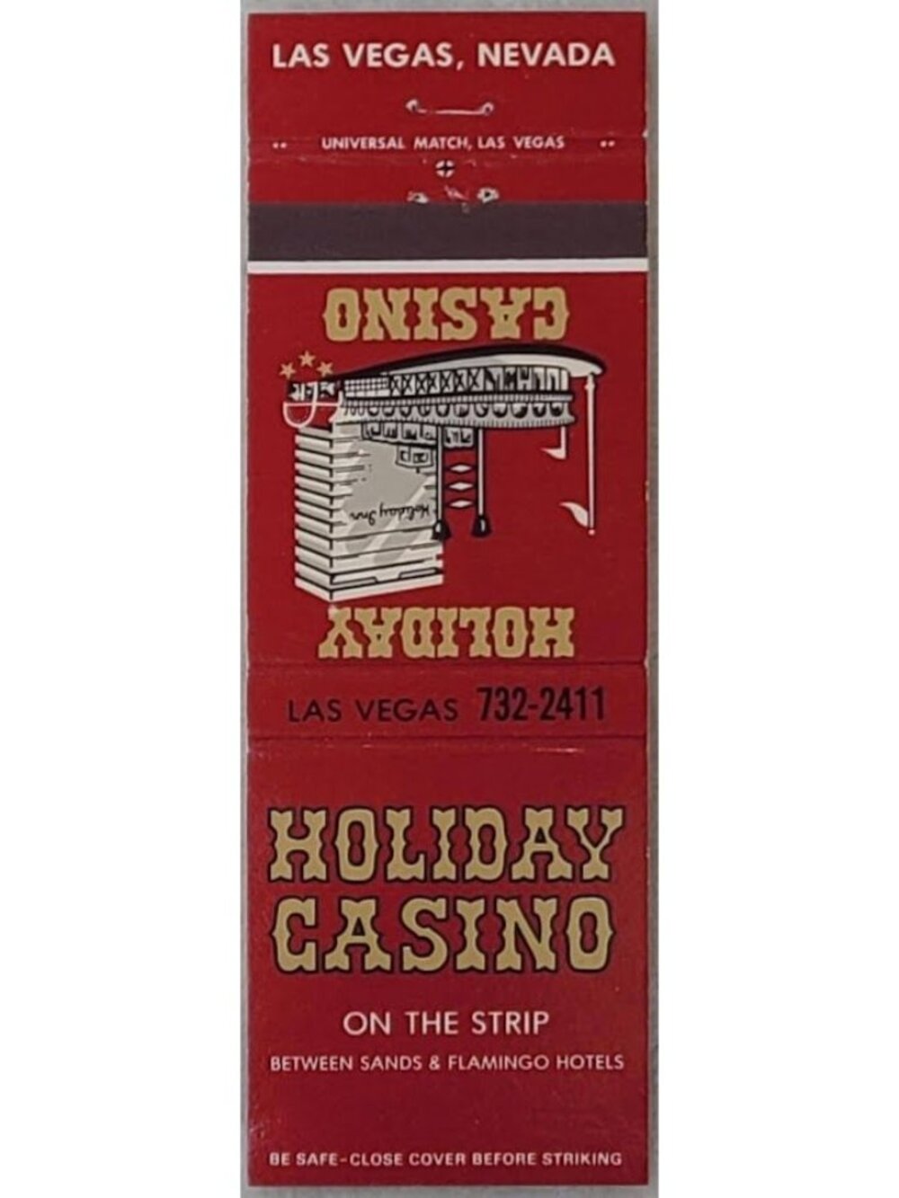 Vintage Matchbook Cover Holiday Casino Las Vegas Strip Nevada NV